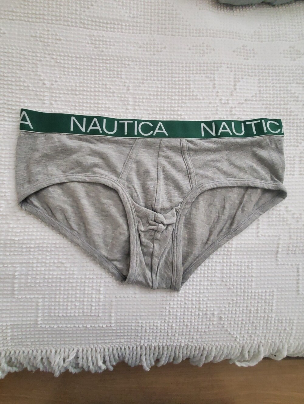 Nautica Light Gray Briefs with Green Branded Waistband